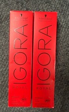 2 New Boxes Schwarzkopf Igora Royal Permanent Hair Color 1-1 Black 2.1oz Each