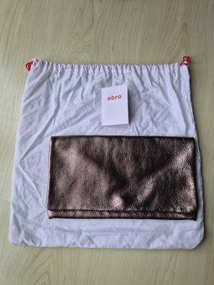 Abro Clutch aus Metallic Leder in Bronze