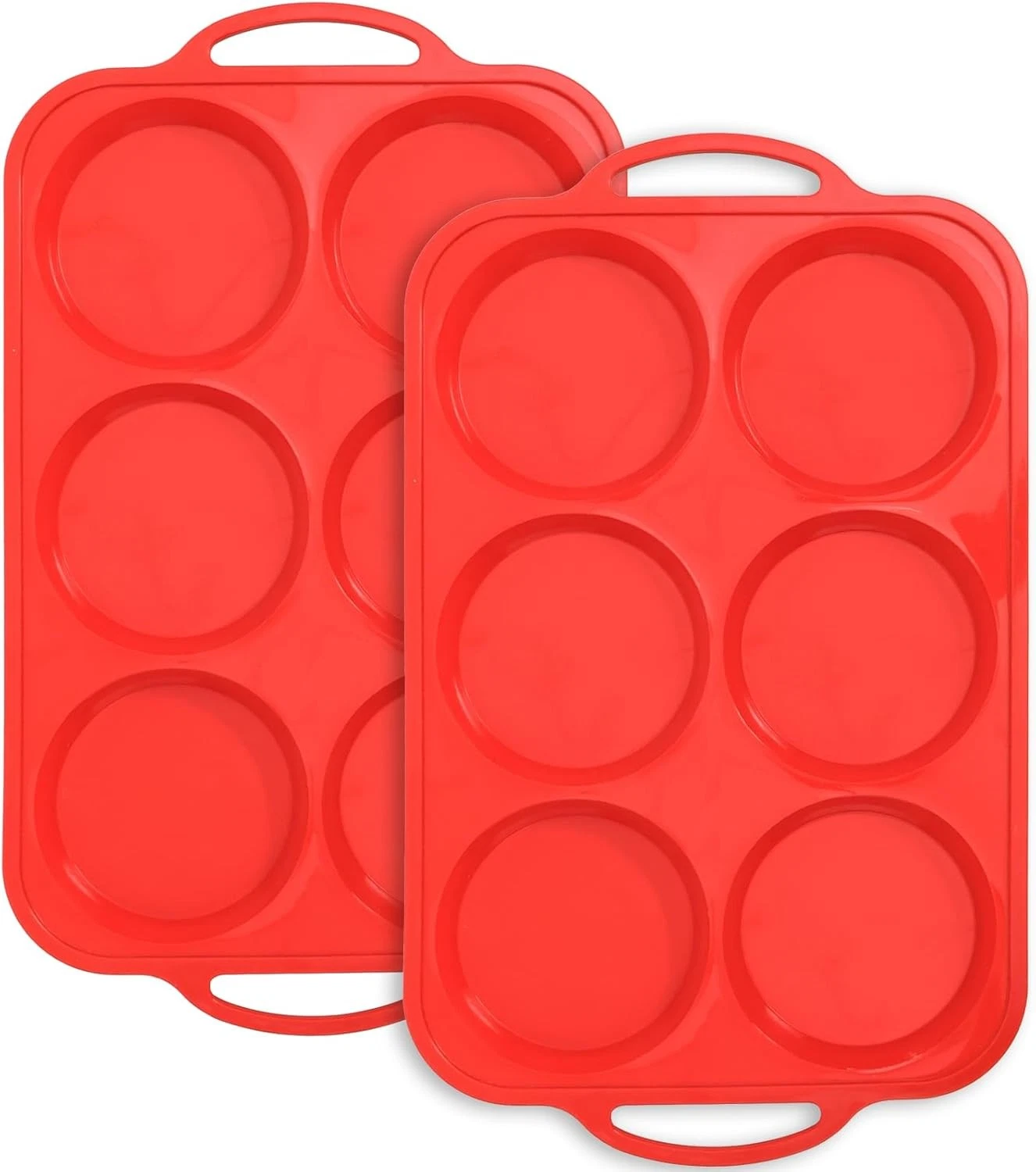 4 Inch Muffin Top Pan Non Stick W/ Metal Frame Silicone Egg Molds Breakfast