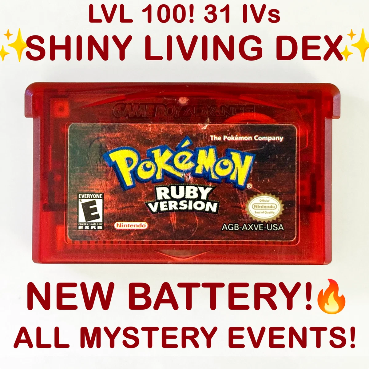 Pokémon Version Rubis Sur Gameboy Advance - FR, PAL, Bon état