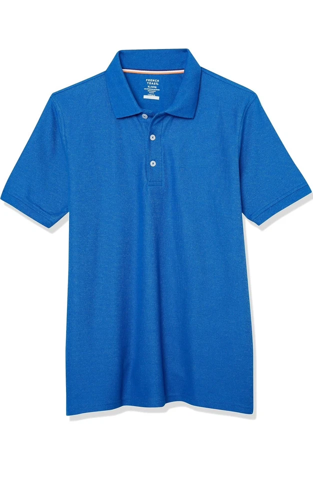 7 件装法国烤面包男孩短袖皮克 Polo 制服衬衫(7 包)尺寸 4T — 第 3/4 张图片