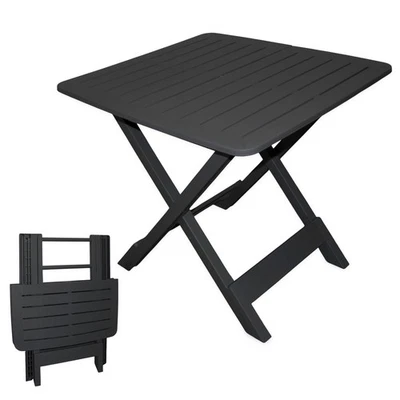 Klapptisch in anthrazit - 79x72x70cm - Beistelltisch Garten Tisch Camping - Bild 1 von 4