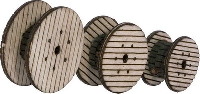 Walthers SceneMaster HO Scale Cable Reels - Laser-cut Wood Kit