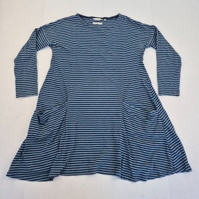 SEASALT Mill Poolkleid 10 Blau Damen Knielang Gestreift Langarm Baumwolle