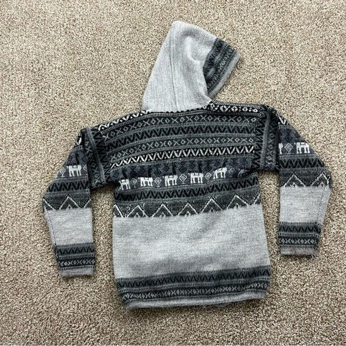 Los Andes Alpaca Full Zip Hoodie Kids size 8 - Picture 2 of 5