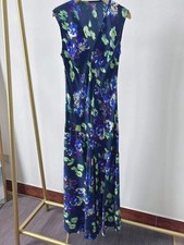 Women Ulla Johnson V-neck Foral A-line Tank Flare Midi Dress