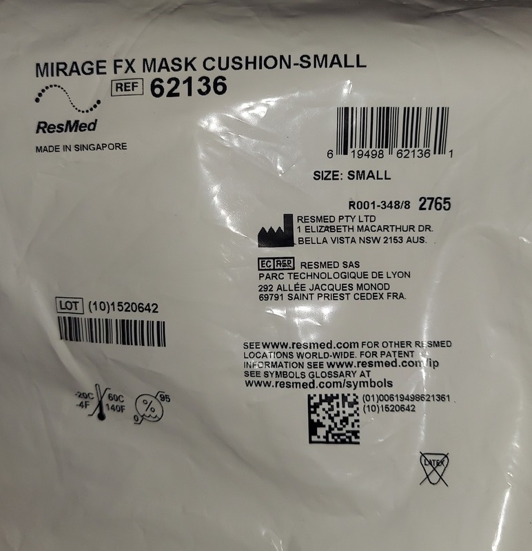 Resmed Mirage Fx *** FREE Shipping*** Cushion Only, For Mirage Fx Cpap  62136