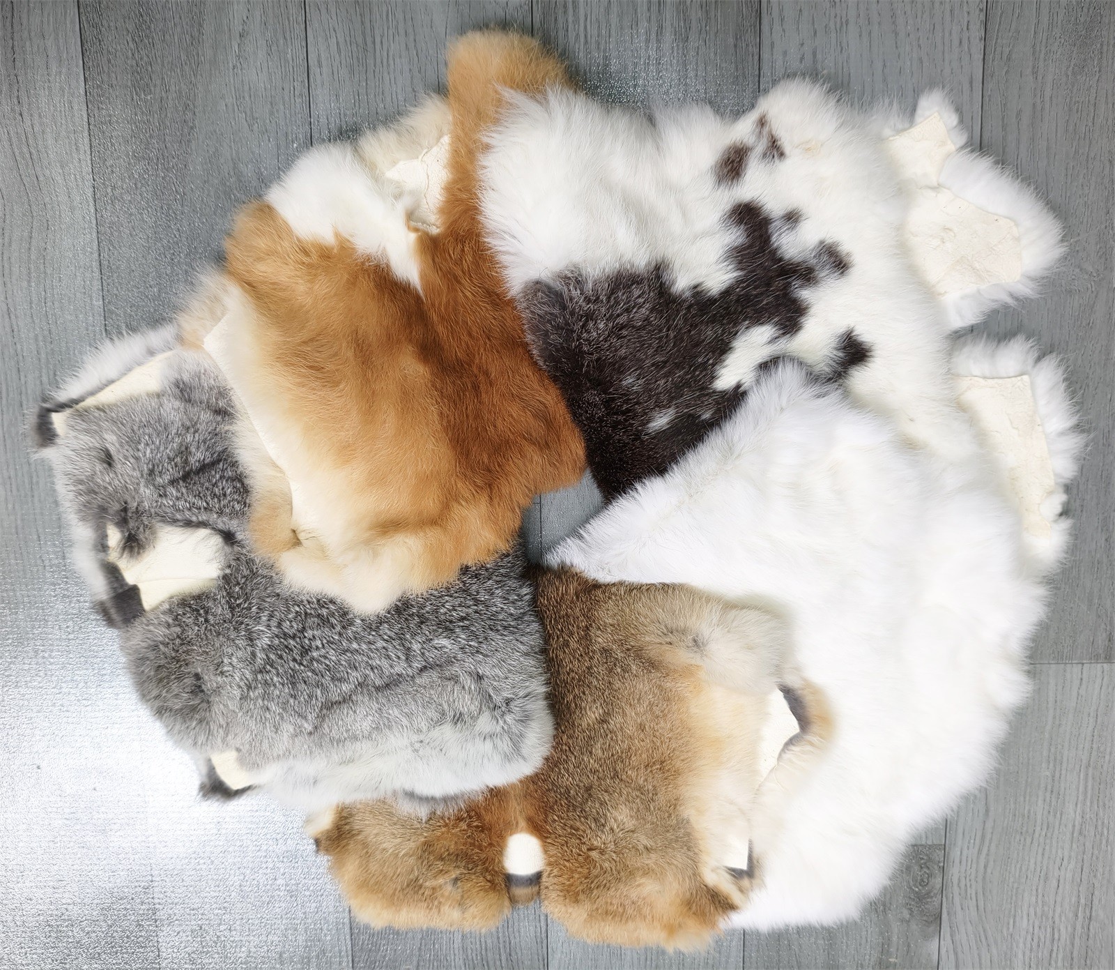 5X Tanned Rabbit Hide Skin Decor Animal Pelt Fur DIY Craft Leather Random Color