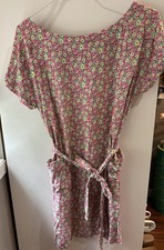 Lilly Pulitzer Dress Women's M Pink Floral Pockets Belt Beach Casual Designer