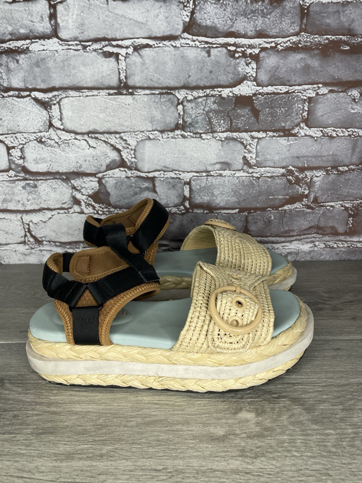 KATE SPADE NY ACAPULCO NATURAL GINGERBREAD FLATFORM SANDALS Women Sz 9M US/40EU image 3