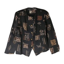 Chads Place Vintage Women's 14 Blazer Jacket Leaf Design