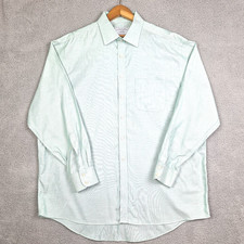 Charles Tyrwhitt Dress Shirt Mens 18 37 XL Green Gingham Microcheck Button Down