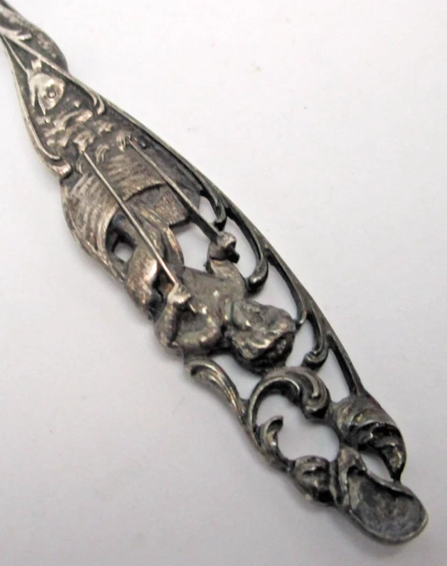 RARE Maynard & Co. Sterling Silver Labors of Cupid Art Nouveau Cocktail Fork - Image 4 of 4
