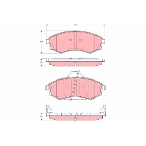 Plaquettes de frein TRW GDB3283 pour disques de frein avant Hyundai et Kia