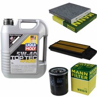 Mann Inspektionspaket 5L Liqui Moly Top Tec 4100 5W-40 FüR Honda Accord VII 2.0