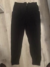 WOMENS ELODIE BLACK ZIP DRAW STRING JOGGERS WITH POCKETS SIZE S SMALL