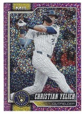 2026 Topps Series 1 Christian Yelich Pink Confetti Parallel #154 Brewers