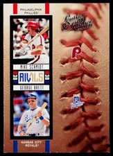 2005 Donruss Leather & Lumber #R-21 Mike Schmidt / George Brett Rivals #/2000