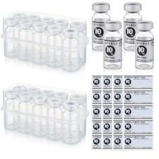 20 Pcs 10ml Sealed Sterile Empty Vials with Self Healing Injection Port Glass...