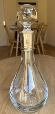 Decanter  Crystal Glass Sterling Silver Neck Wine Decanter Large Stopper