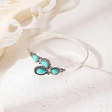 Bracciale aperto in metallo turchese imitazione stile etnico vintage per tutti i