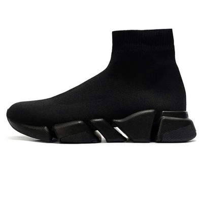 Designer sock shoes men Graffiti Black Sole Lace-up speed runner sneakers casual