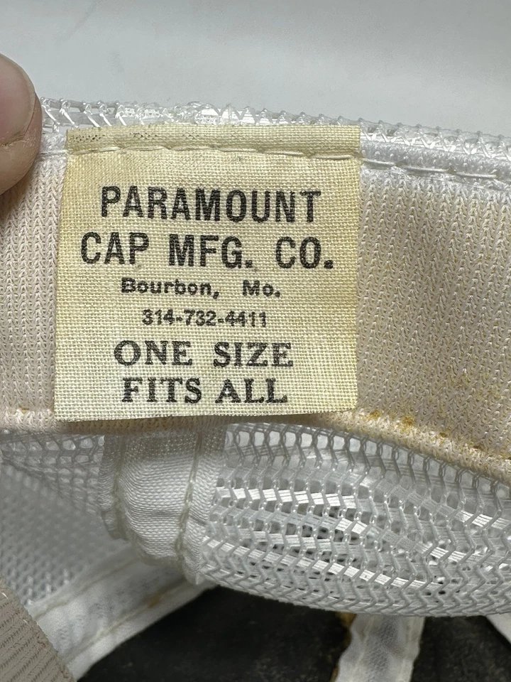 De Colección Amana Society Builders Sombrero Gorra Correa Trasera Malla Blanca con Parche Foto 4 de 4