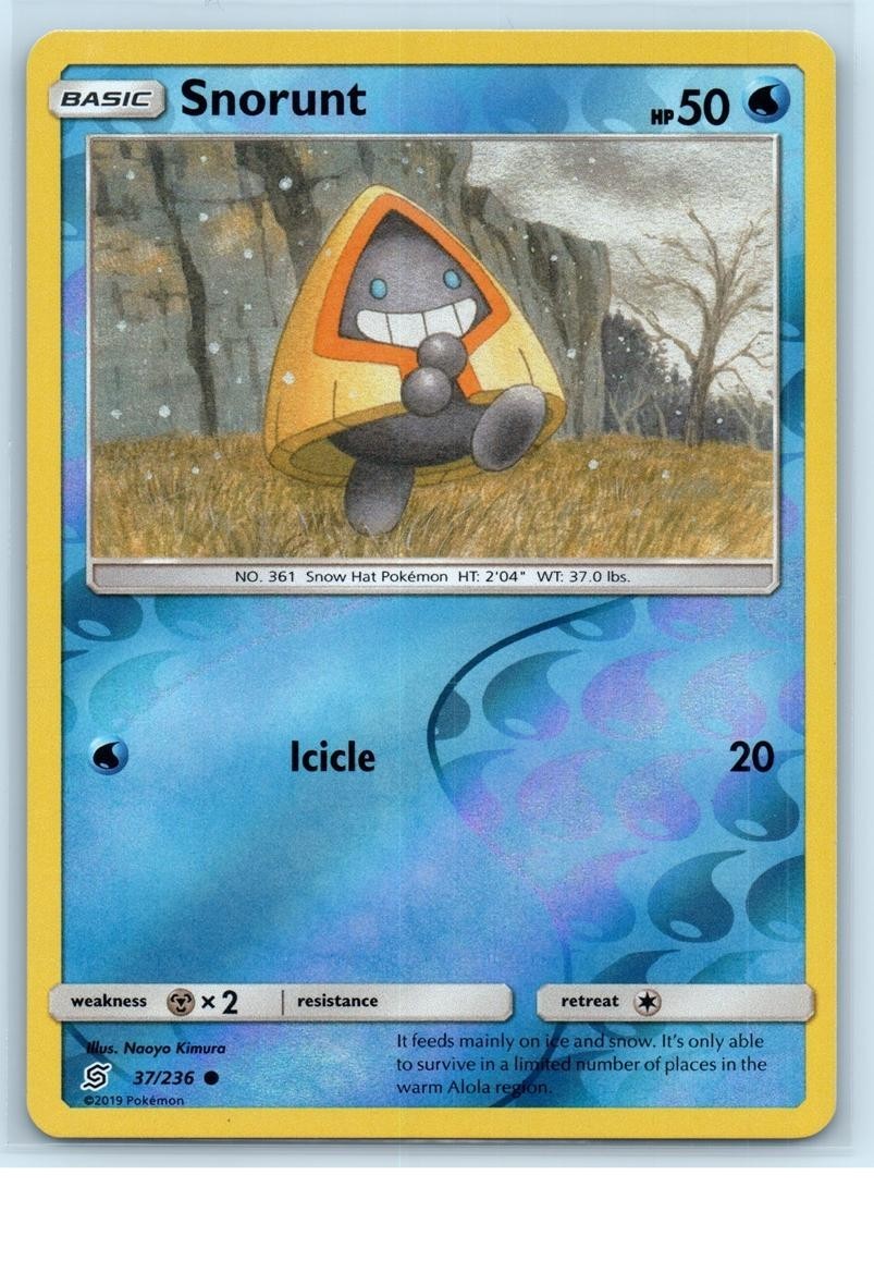 Snorunt - 37/236 - Reverse holo - Unified Minds - NM/LP | Pokemon TCG Card 💧