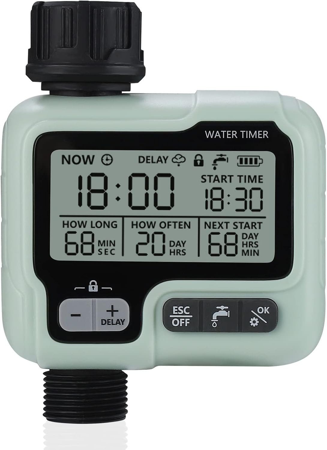 Timer Irrigazione Giardino IPX5: Programmatore Automatico Digitale Professionale - 1