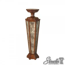 L40847: Eglomise Hollywood Regency Style Mirrored & Mahogany Stand ~ New