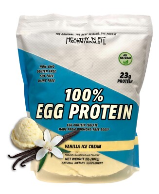 HEALTHY N FIT - 100% Egg Protein 2lb, Vanilla Ice Cream, Paleo, Natural