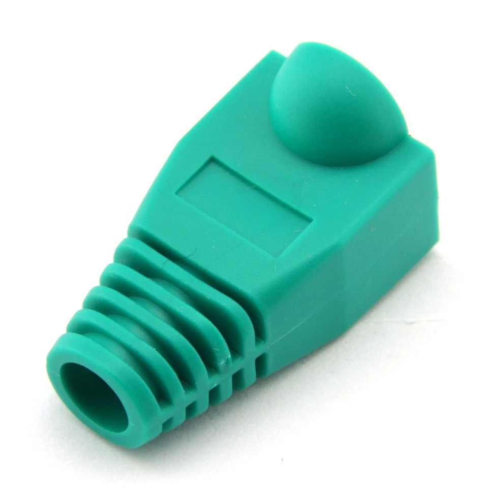 Cat5e Cat5 Cat6 RJ45 Boot End Cap Green Connector Modular Head Plug Cable Lot - Image 3 of 4