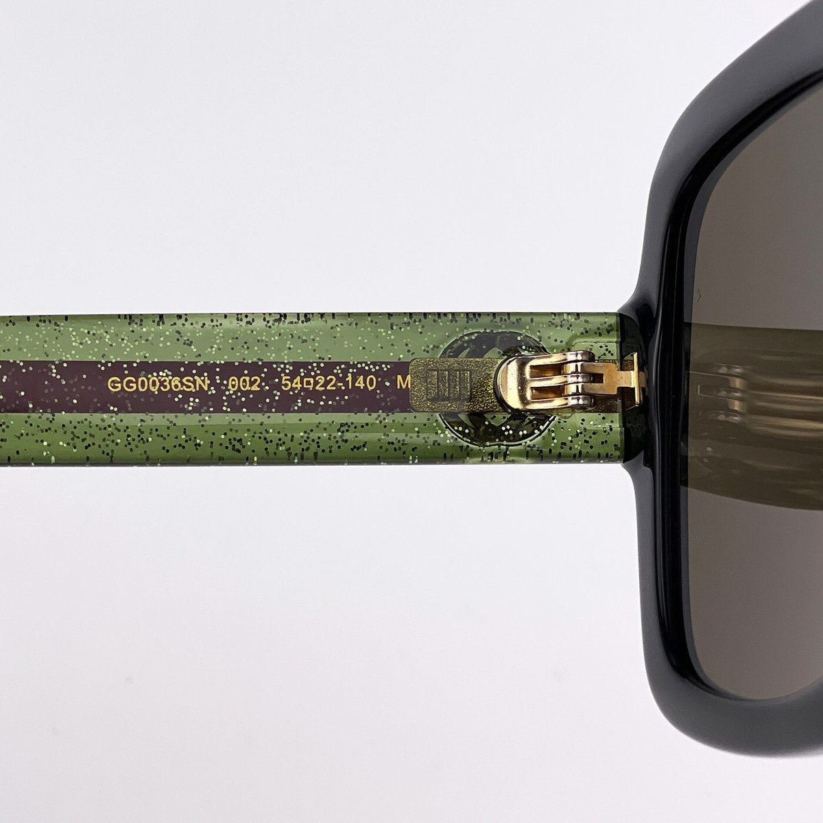 Gucci Women Sunglasses Black Green Brown Red Square GG0036SN  display picture 2