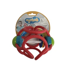 OgoBolli Squishy Rattle Ball Sensory Teether Toy Babies Ages 6 Months NEW Red