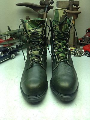 Vintage Browning Leather Green Camo Gore Tex Leather Hunting Work Boots Sz 11EE Vintage The Sportsman main image 4