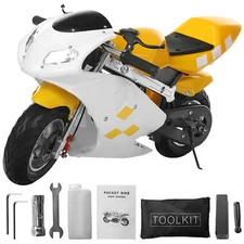Kids Pocket Gas Motorcycle Strong Power 49cc 2-Stroke Small Sports Motorbike