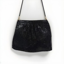 Black Mesh Evening Bag Vintage With Chain Strap convertible clutch
