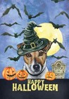 Jack Russell Terrier Hippie Hound Studios Happy Halloween Flag