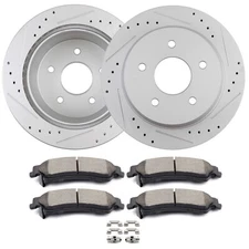 Rear Drilled Brake Rotors + Ceramic Pads for Chevy S10 Blazer GMC Jimmy Bravada