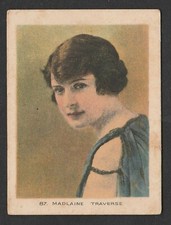 Westminster Tobacco Stage & Cinema Stars Cigarette Card #87 Madlaine Traverse