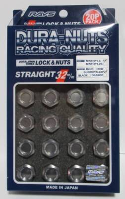RAYS Duralumin Lock & Nut Set for L32 5H M12X1.5 Gun Metallic 