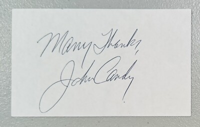 John Candy Signed Autographed 3x5 Card SWAU Authenticated Spaceballs ...