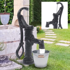 Hand Pump Cast Iron well water Pitcher Press Suction Yard Ponds Garden Kit USA