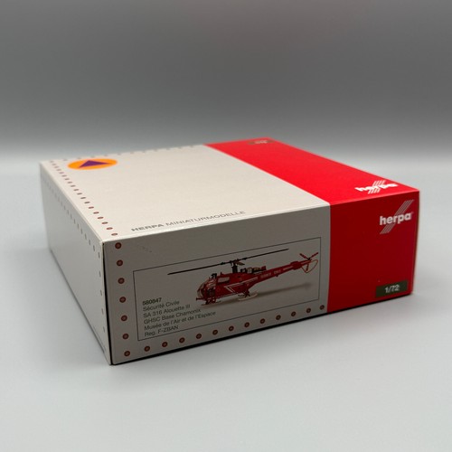 Sécurité Civile Sa 316 Alouette III Hélicoptère Ghsc Base Chamonix Herpa 580847 - Photo 4 sur 12