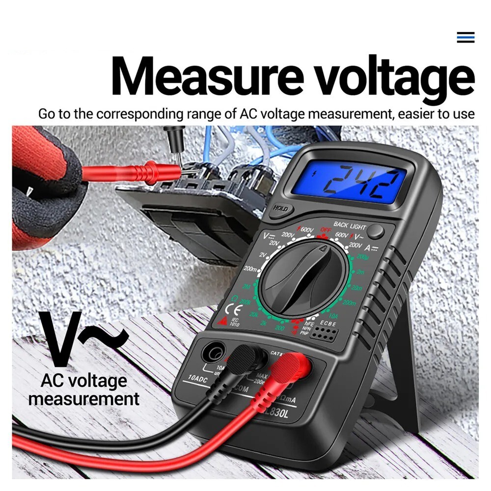 LCD Digital Multimeter Voltmeter Ammeter Ohmmeter Volt AC DC Tester