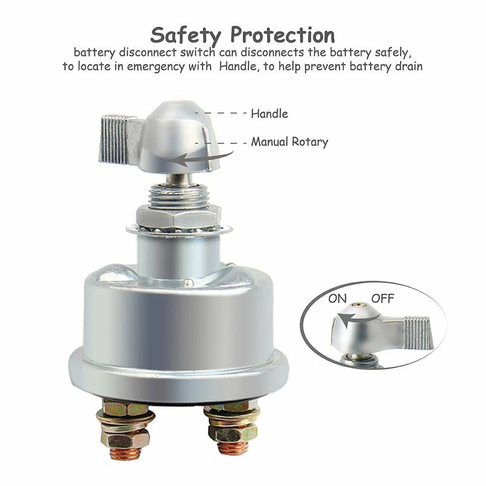 12V 2Post Racing Master Battery Quick Disconnect Cut/Shut Off Safety Kill Switch - Image 4 of 4