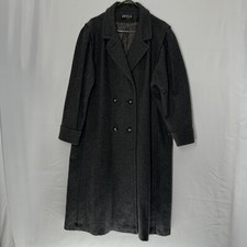 Jofeld Wool Coat Xxl Womens Double Breasted Long Trench Overcoat Vintage 80s