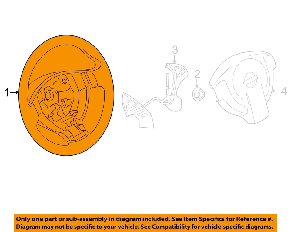 Used Steering Wheel fits: 2017 Nissan Rogue w/o adaptive cruise leather Grade A - Image 3 of 4