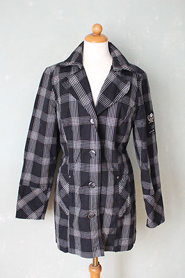 Lerros Mantel Kurzmantel Jacke Trenchcoat schwarz weiss kariert Gr - Main Image