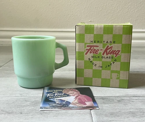 Fire King Japan 2011 Jadeite Jadite Stacking Mug Cup Limited New w Box & Sticker